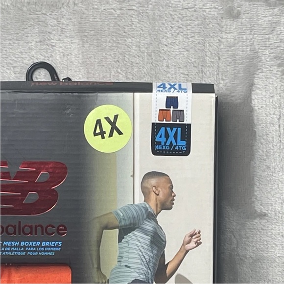 New Balance Boxer Briefs 4XL Plus Size Mens Performance Gray Blue Lightweight - Picture 2 of 7